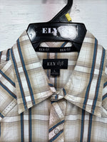 New Men’s ELY 1878 Multicolor Plaid Long Sleeve Pearl Snap Large Q-42