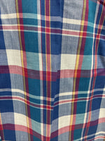 New Men’s ELY Cattleman Purple Plaid Short Sleeve Pearl Snap Medium CC-15