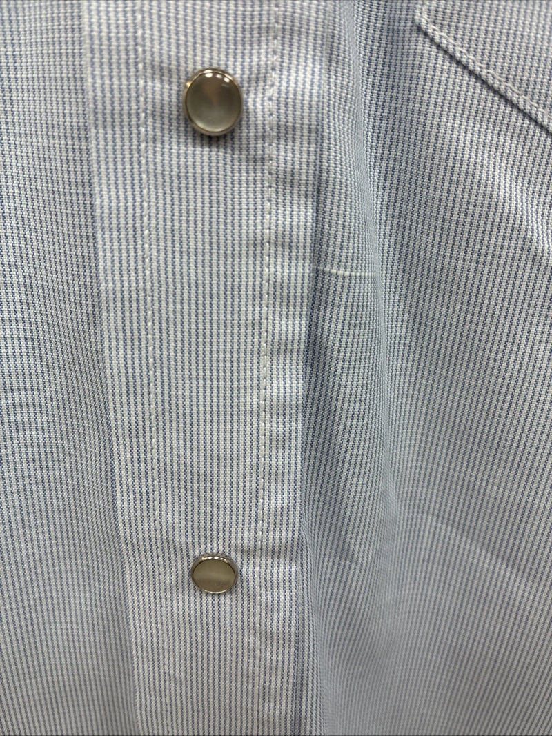 New Men’s Texas Sage Blue Short Sleeve Pearl Snap 16.5 Large Q-82