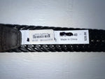 New Black Genuine Leather DBL Barrel Braided 40” Belt #N1311777 JJ-85