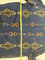 New Men’s GunSmoke Blue Western Design Long Sleeve Button Up Large AA-42