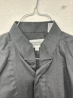 New Broadway Black Long Sleeve Button Up English Shirt Medium KK-80