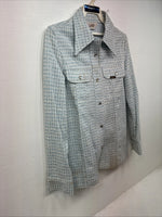 New Women’s Lee Blue Design Long Sleeve Button Up Jacket Size 11 KK-42