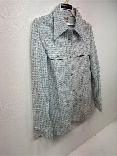 New Women’s Lee Blue Design Long Sleeve Button Up Jacket Size 11 KK-42