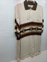 New Men’s Cumberland Brown Western Designed Short Sleeve Polo Shirt XL J-31