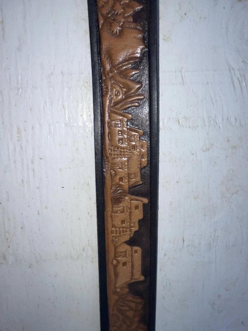 New Brown Genuine Leather Chambers Tooled 34” Belt #WS688 Z-112