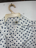 New Women’s Dickson Jenkins White Polkadot Long Sleeve Pearl Snap Size 30 KK-60