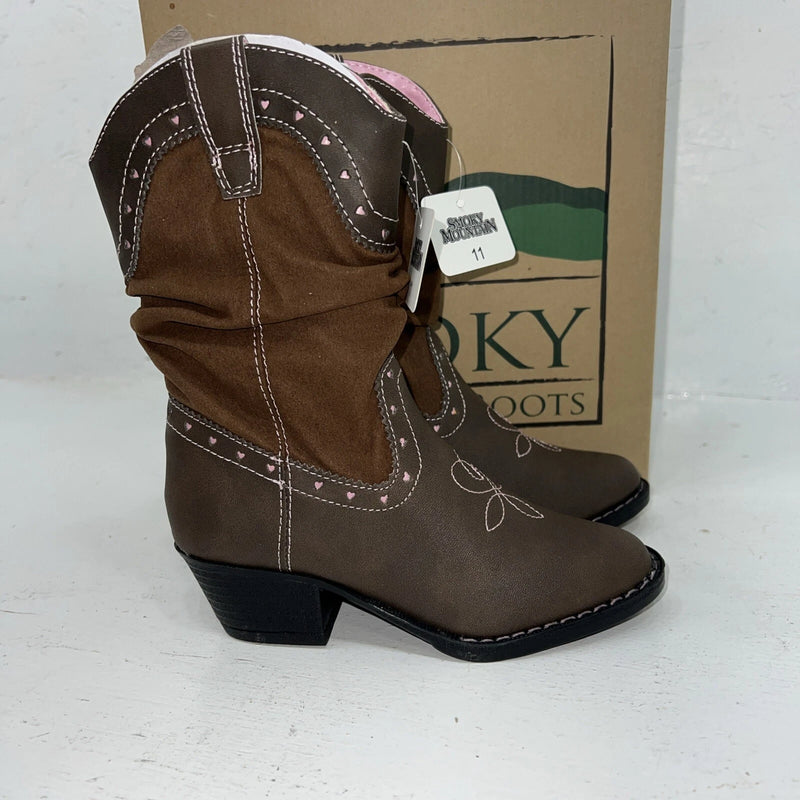 New Children’s Brown Smoky Mountain Cowboy Boots. 1122C 11 D. 24-69