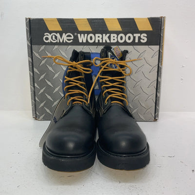 New Women’s Black Lace up Steel Toe Acme Cowboy Boots. 8075 10 M. 15-125