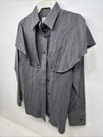New women’s Longhorn Gray Long Sleeve Button Up Size 30 MM-74