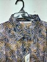 New Women’s Cumberland Purple Yellow Print Long Sleeve Pearl Snap 3XL GG-41