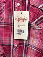 New Girls Cumberland Pink Plaid Long Sleeve Pearl Snap Medium DD-92
