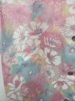New Women’s H Bar C Pink Floral Short Sleeve Pearl Snap Size 32 DD-154