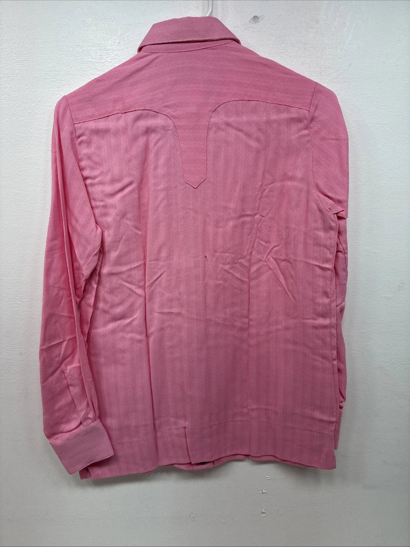 New Women’s Rockmount Pink Long Sleeve Pearl Snap Size 34 LL-90