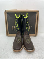 New Youth Brown DBL Barrel Cowboy Boots. 4475802 5.5 5 1/2. 2-100