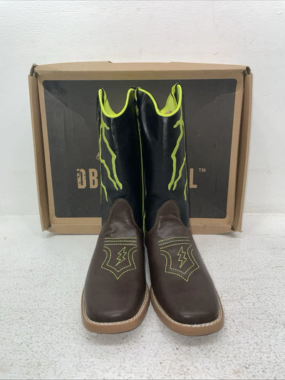 New Youth Brown DBL Barrel Cowboy Boots. 4475802 5.5 5 1/2. 2-100