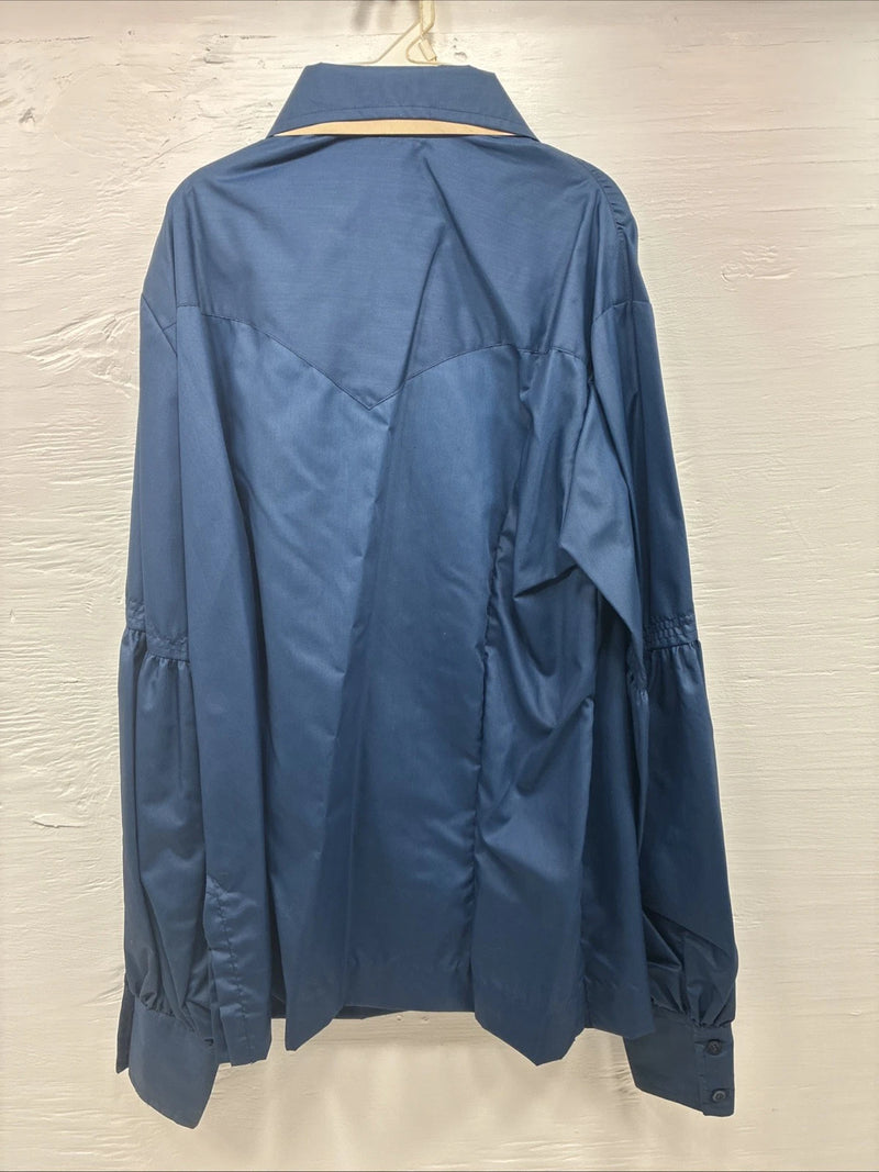 New Men’s Panhandle Slim Royal Blue Long Sleeve Button Up Small J-61
