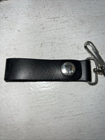 New Black Split Leather Chain Belt Wallet P-500