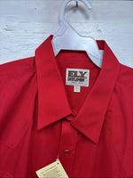 New Men’s ELY Cattleman Red Short Sleeve Pearl Snap 16.5 Large CC-2