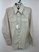 New Kids White Horse Yellow Stripe Long Sleeve Pearl Snap Large DD-62