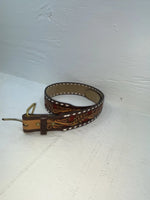 New Red Genuine Leather Longhorn Tooled 30” Belt #82828 JJ-140