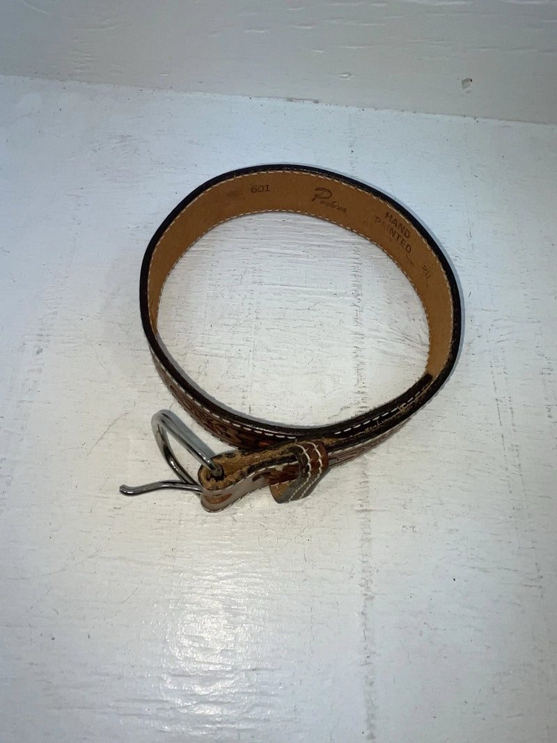 New Brown Genuine Leather Perkies Tooled 20” Belt #601 NN-89