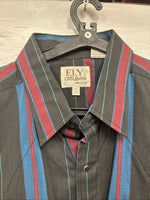 New Men’s ELY Cattleman Multicolor Stripe Long Sleeve Pearl Snap Large 16.5 Q-59