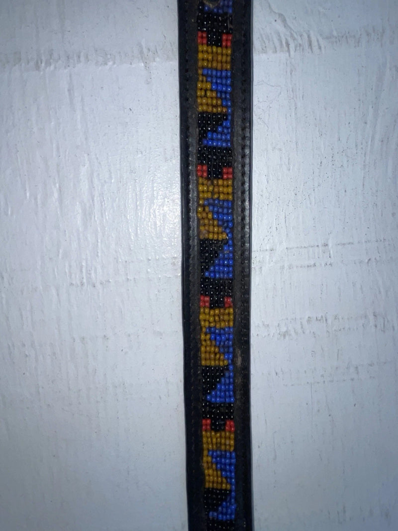 New Black Genuine Leather Chambers Beaded 28” Belt #PR485 JJ-136