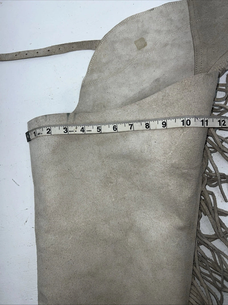 NOS Tan Show Chaps With Fringe Adjustable Waist 43” XL N-39