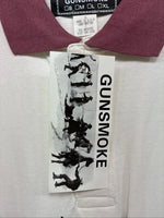 New Men’s GunSmoke White Pink Western Design Short Sleeve Polo XL R-77