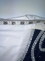 New Women’s Blue White & Bling H Bar C Long Sleeve Button Up Shirt #20119 3B-40
