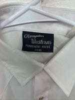 New Men’s Champion Western White Long Sleeve Pearl Snap 16 Large DD-42
