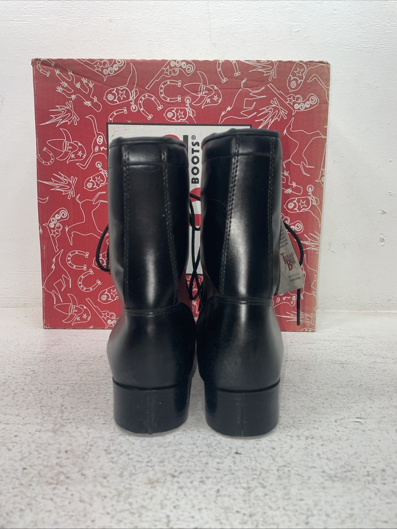 New Youth Black Lace Up Texas Brand Cowboy Boots. B 1350 5 D. 2-117