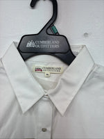 New Women’s Cumberland White Deign Short Sleeve Pearl Snap XL II-28