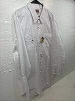 New Men’s ELY Cattleman White Western Long Sleeve Pearl Snap 18 X 35 2XL T-49