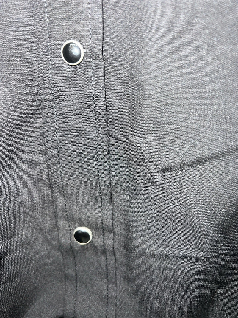 New Men’s Black ELY cattleman Pearl Snap Long Sleeve Shirt 16.5x35 L P-34