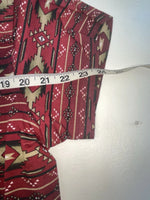 New Women’s Red Aztec Cumberland Outfitters Short Sleeve Button Up Shirt 3B-103