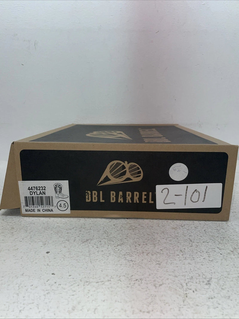 New Youth Brown DBL Barrel Cowboy Boots. 4476232 4.5 4 1/2. 2-101