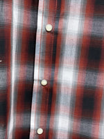 New Men’s ELY Cattleman Orange Red Flannel Short Sleeve Pearl Snap 4XL E-65