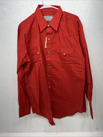 New Men’s Red HbarC Ranchwear Long Sleeve Pearl Snap Shirt. 17x35 XL S-8