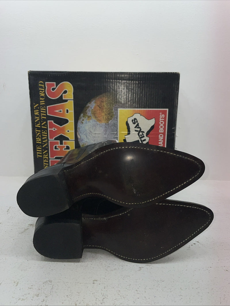 New Men’s Black Texas Brand Cowboy Boots 5030 10.5 10 1/2 D. 7-105