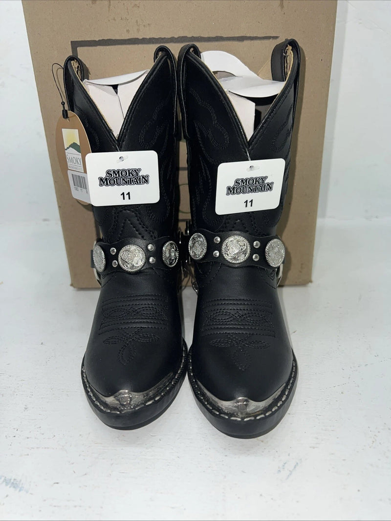 New Children’s Black Smoky Mountain Cowboy Boots. 1083 C 11 R. 24-91