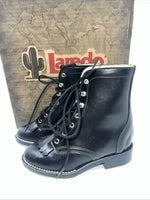 New Children’s Black Lace Up Laredo Cowboy Boots. 10 M. 24-34