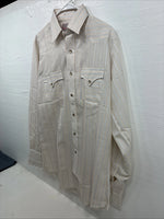New Men’s H Bar C Multicolor Stripe Long Sleeve Pearl Snap 15.5 Medium K-95