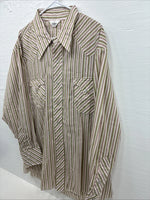 New Men’s Trail Ridge Multiple Color Stripe Long Sleeve Pearl Snap 2XL H-32