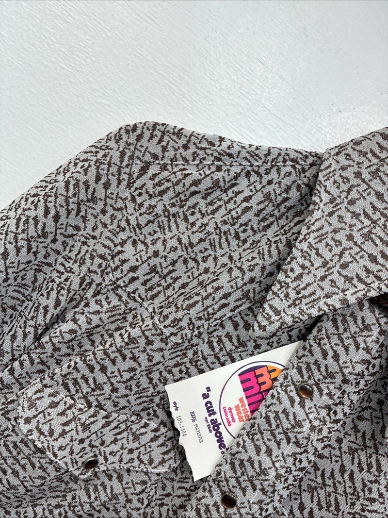 New Women’s Miller Brown Design Long Sleeve Pearl Snap Size 14.5 MM-28