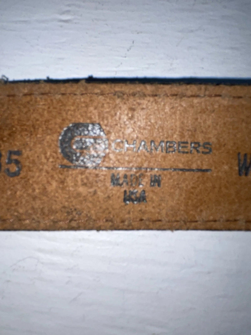 New Black Genuine Leather Chambers Tooled 34” Belt #WS658 JJ-43