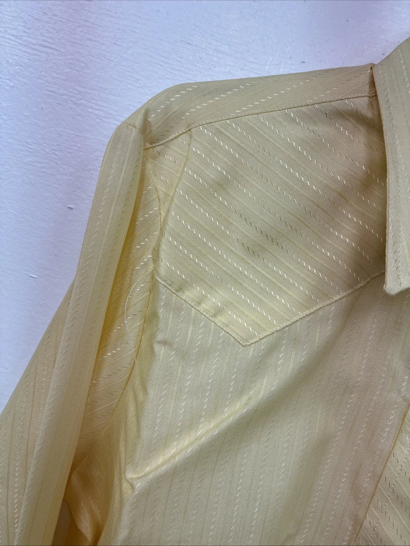New Girls H Bar C Yellow Stripe Long Sleeve Pearl Snap Size 30 DD-125