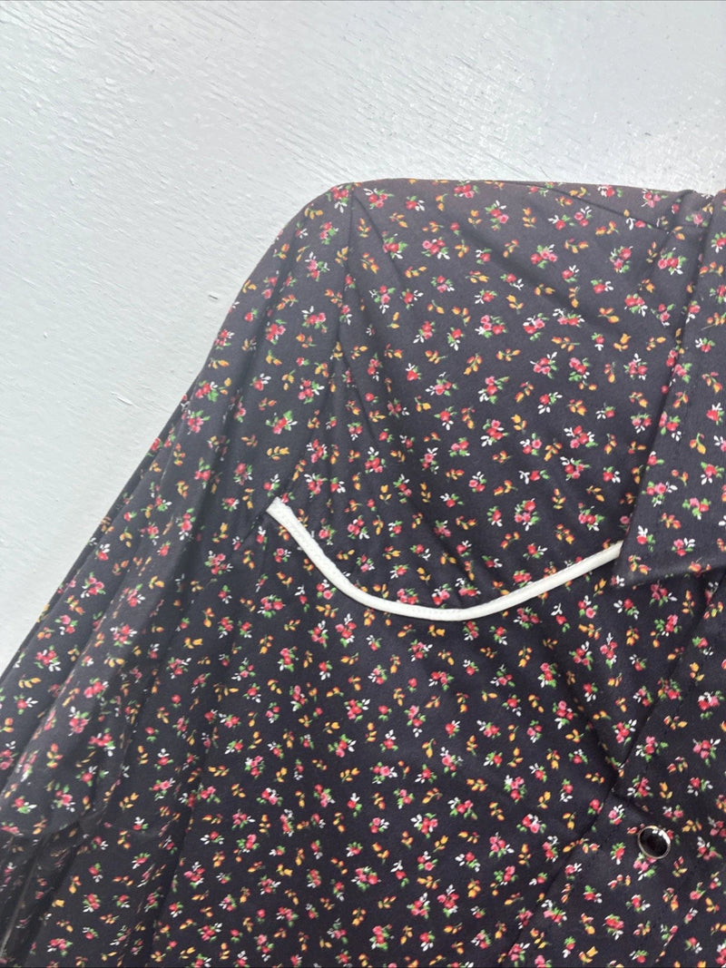 New Women’s Dickson Jenkins Floral Long Sleeve Pearl Snap Size 34 MM-104
