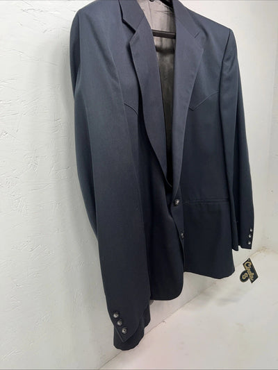 New Men’s Circle S Grey Suit Jacket 48L #CC19 WW-61